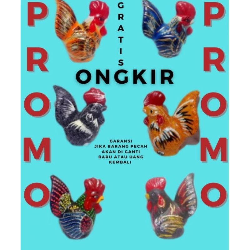 celengan tanah liat ayam jago unik asli tanah liat