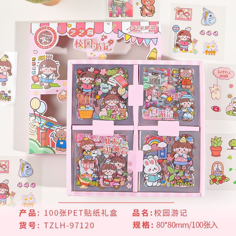 

100 LEMBAR STIKER BO PVC ANTI AIR AESTHETIC DIY JURNAL DIARY BINDER TUMBLER