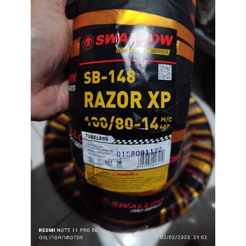 Ban Swallow Razor Xp 100/80-14 - Ban Belakang Honda Vario 150/Ban Depan Honda Honda PCX 150