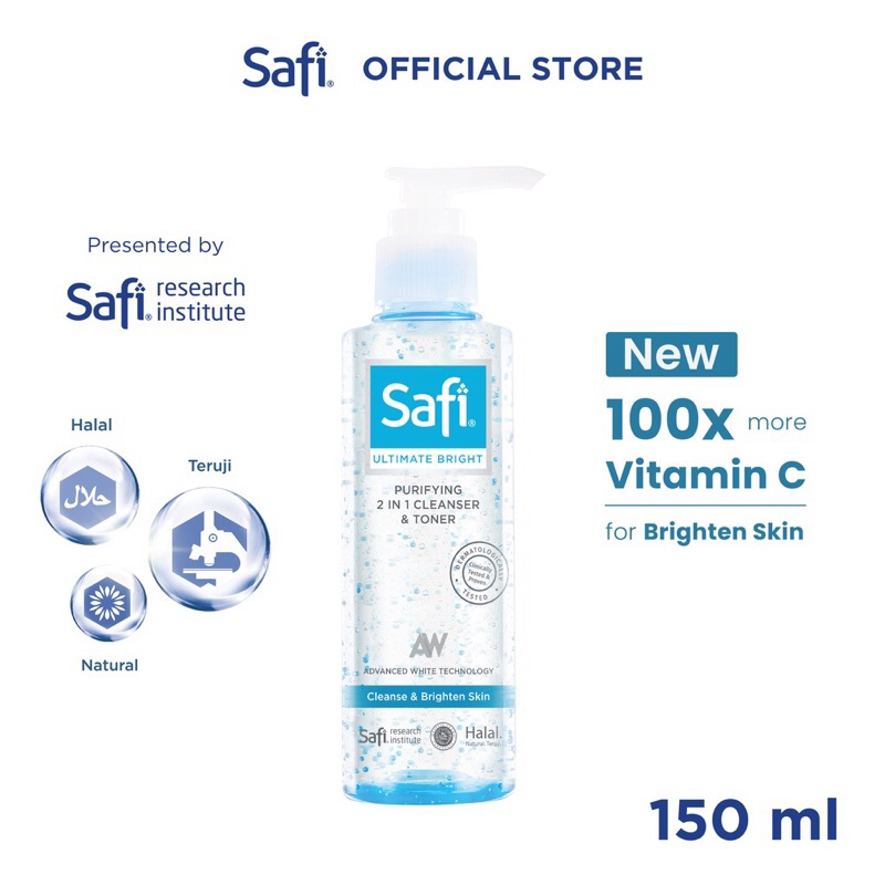 Safi Ultimate Bright Purifying 2in1 Cleanser &amp; Toner - 150ml