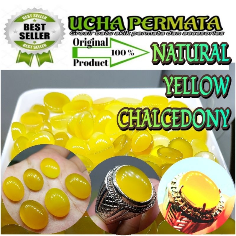 cincin yellow chalcedony / batu akik yellow chalcedony