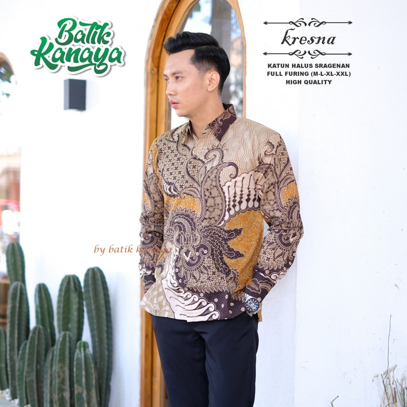 KRESNA Baju Batik Pria Full Furing Bahan Katun Primisima