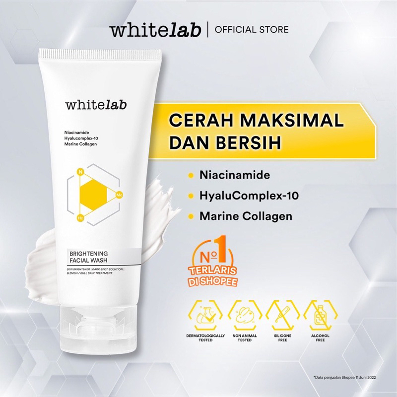 Whitelab Brightening Facial Wash Face Sabun Wajah | Whitelab pH-Balanced Facial Cleanser | Acne care facial wash