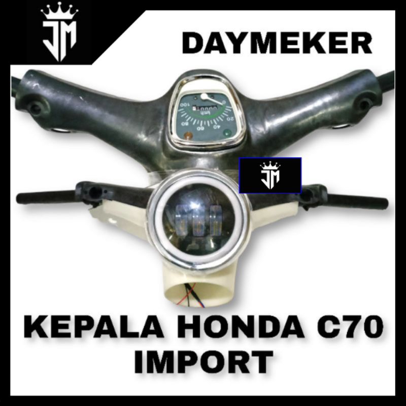 KEPALA HONDA C70 BATOK HONDA C70 KOMPLIT ATAS BAWAH IMPORT SET LAMPU DAYMEKER DAN SPIDOMETER
