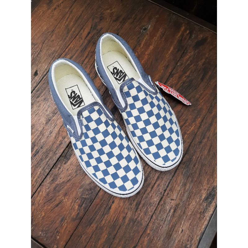 Vans Slip On Checkerboard Blue Mirage