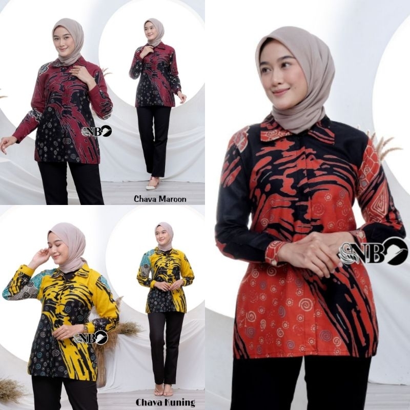 BAJU BATIK WANITA MODERN MONALISA GENES M,L,XL asli PEKALONGAN