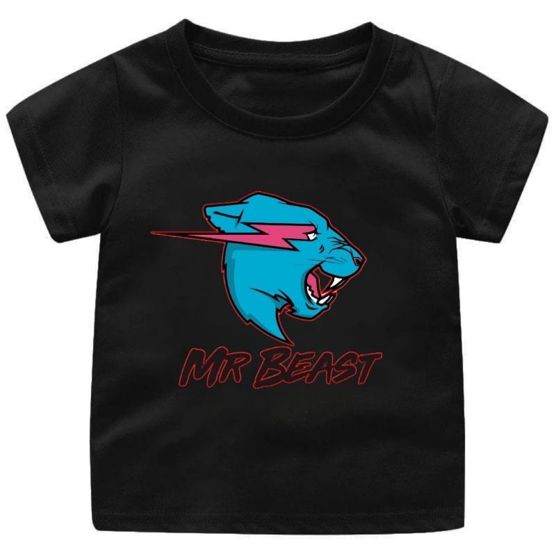 Baju Kaos Anak Cewek-Cowok MR BEAST Youtuber Viral NO1.Umur 1-12Tahun 8warna//Baju MR BEAST VIRAL