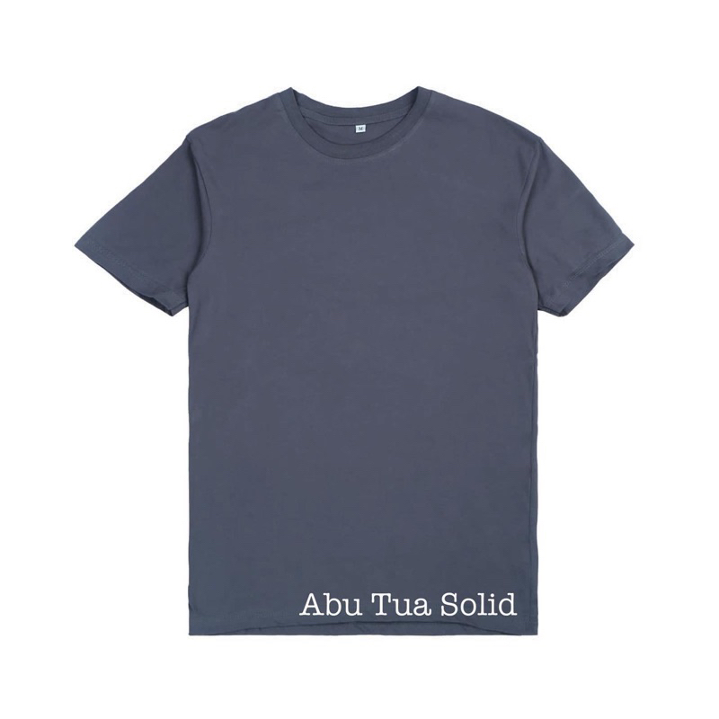 Basic T-Shirt Reguler Fit Unisex | Kaos Polos Lengan Pendek Pria Wanita | Cotton Combed 30s Abu Tua 
