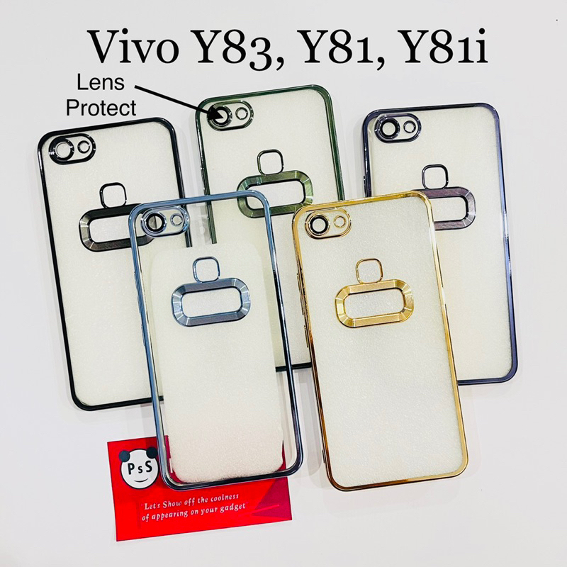 Softcase Vivo Y81, Y81i, Y83 Lens Protector Circle Chrome Logo Clear Case