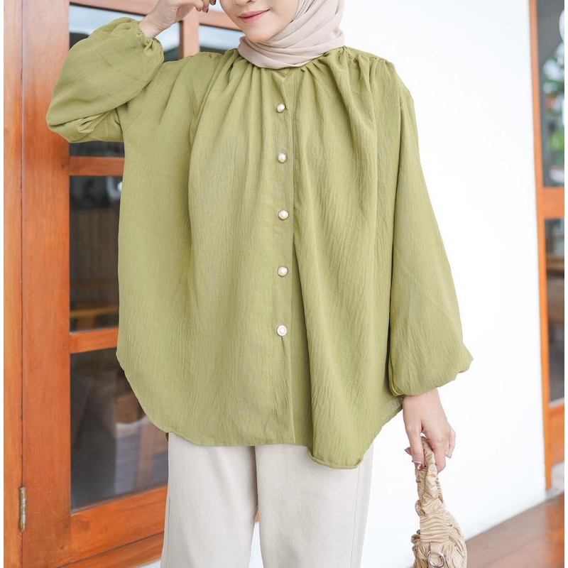 MINA BLOUSE/blouse oversize/kemeja oversize/korean style by havika