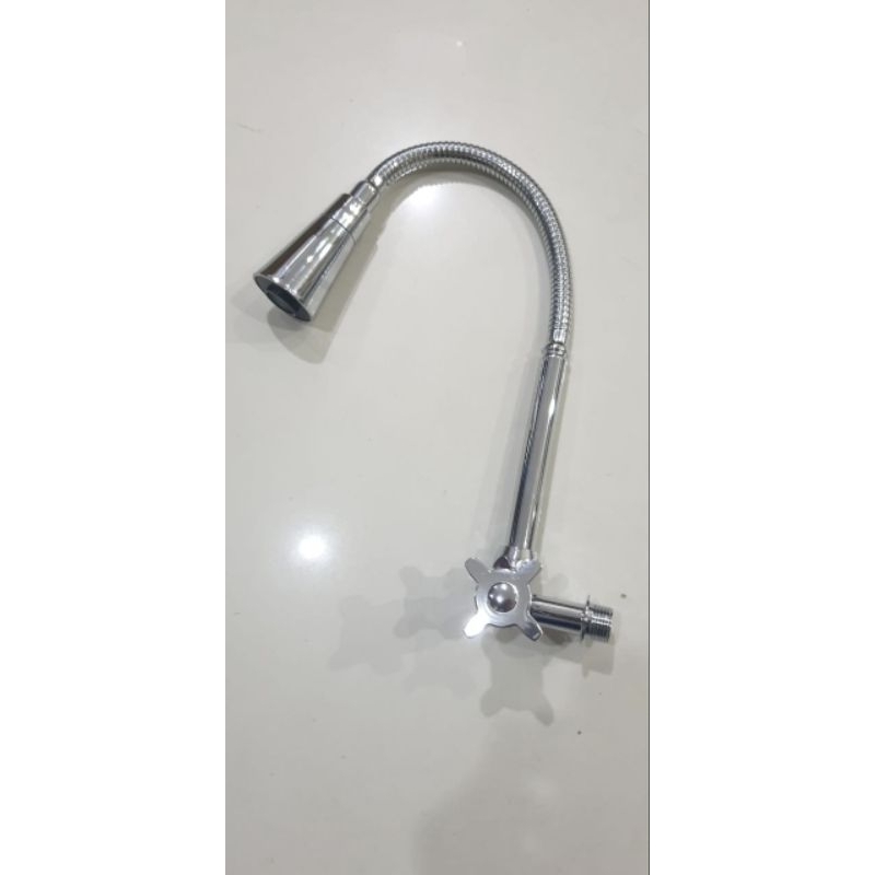 Kran Dapur angsa fleksibel Chrome Terompet Murah / Body kran Cuci piring Bcp engkol cuci piring high quality / Keran Tembok sink Fleksibel