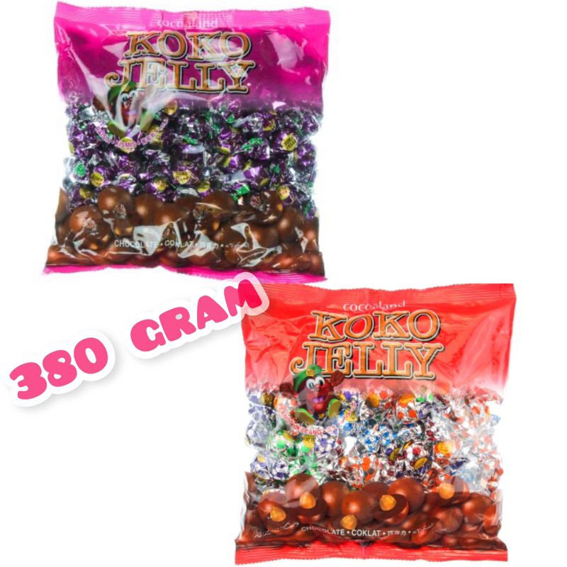 

Koko Jelly Raisin 380gr / Koko Jelly Peanut 380gr / Chocolate / Coklat / Cokelat / koko / jelly / ball / balls / 380gr / raisin / peanut / kismis / kacang / KM