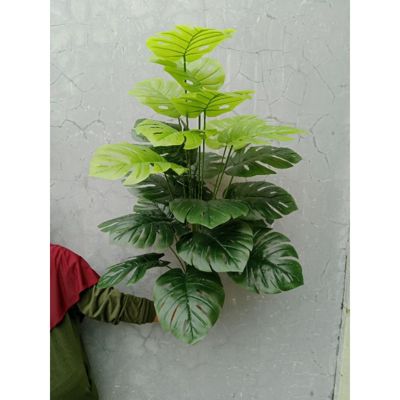 TANAMAN PALSU MONSTERA HIJAU 110CM 24DAUN ARTIFICIAL