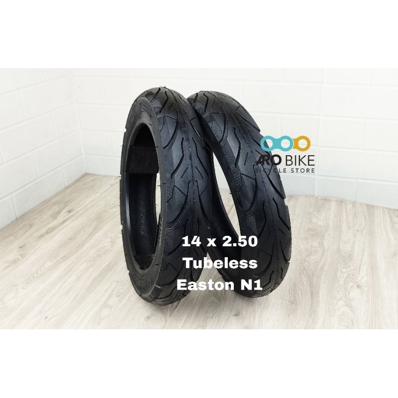 Ban luar sepeda listrik 14 x 2.50 tubeless Genio Easton N1 ban selis tubeless