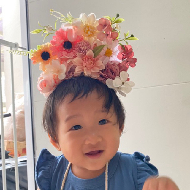 flower crown bando anak spesial custom mahkota bunga bayi photoshoot