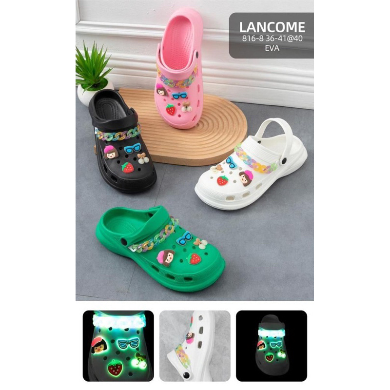 Sandal Sepatu Jelly Crocs Terbaru Wanita Lancome Viral