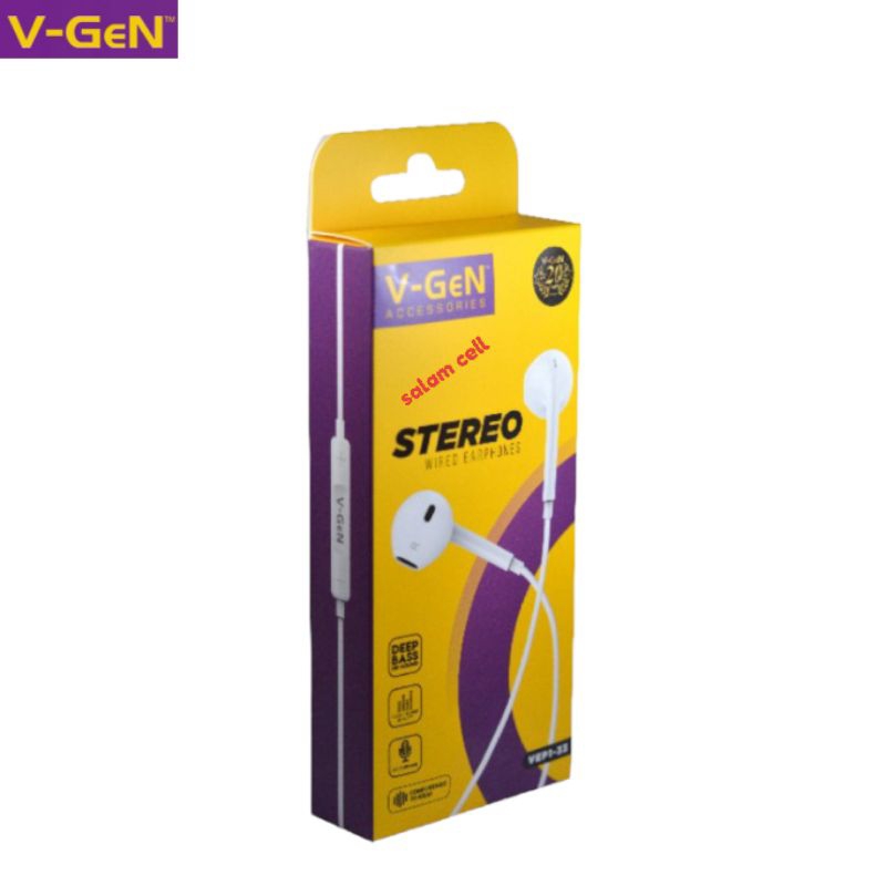 Headset V-Gen VEP1-33 Stereo Sound Original Vgen Vep1 33 Garansi Resmi