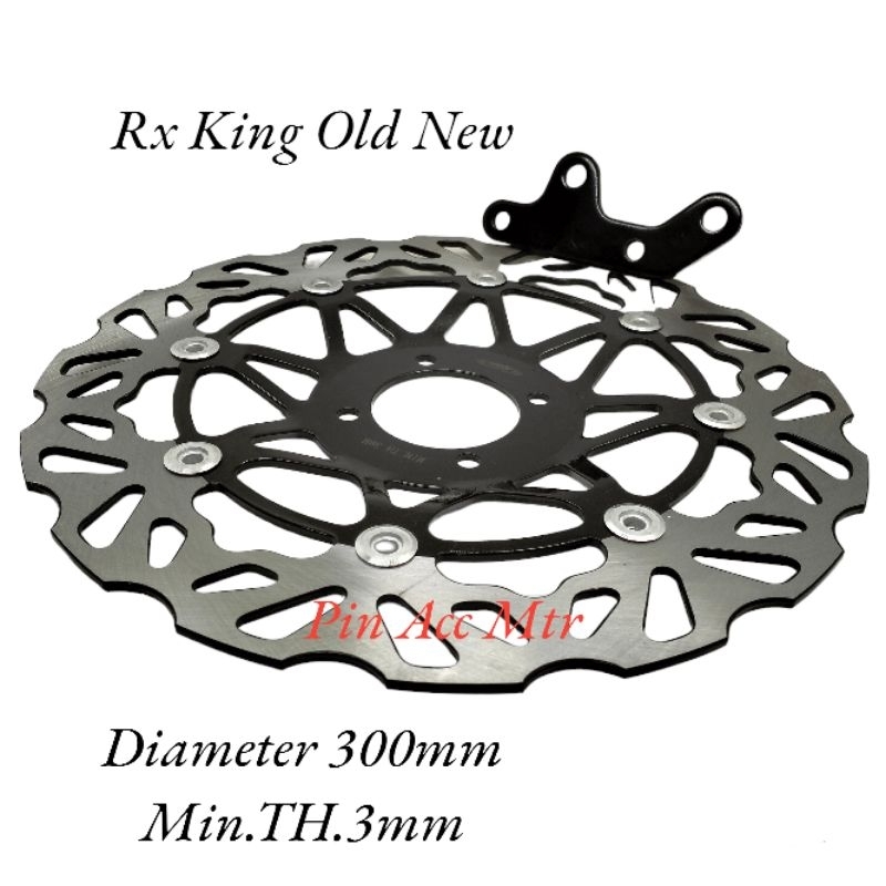 PIRINGAN DISC CAKRAM REM MODEL COPY PSM HITAM UK 300MM PLUS BREKET RX KING OLD NEW PNP