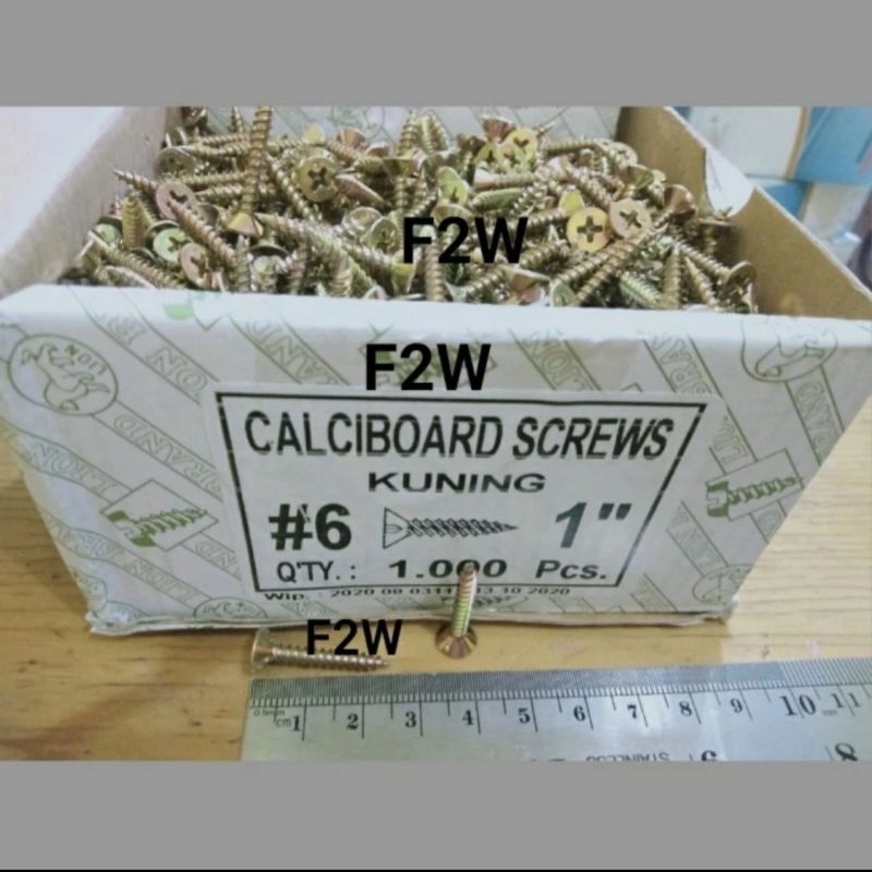 SEKRUP GRC 6X1" SKRUP KUNING CARLSIBORD KALSI BOARD 2.5CM