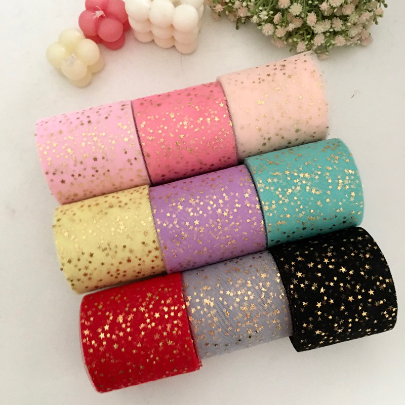 5yard Kain Tile Star Gold | Kain Tile Bintang Emas