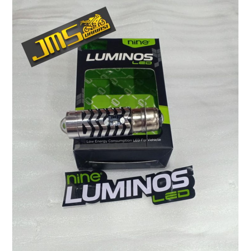 lampu bohlam depan LED 9nine luminos original h6 ls2  laser hi low 2 warna putih dan kuning plus senja biru semua motor bebek dan matic mio beat bario vega blade revo absolut suprax 125 satria fu soul gt miom3 mioj dll