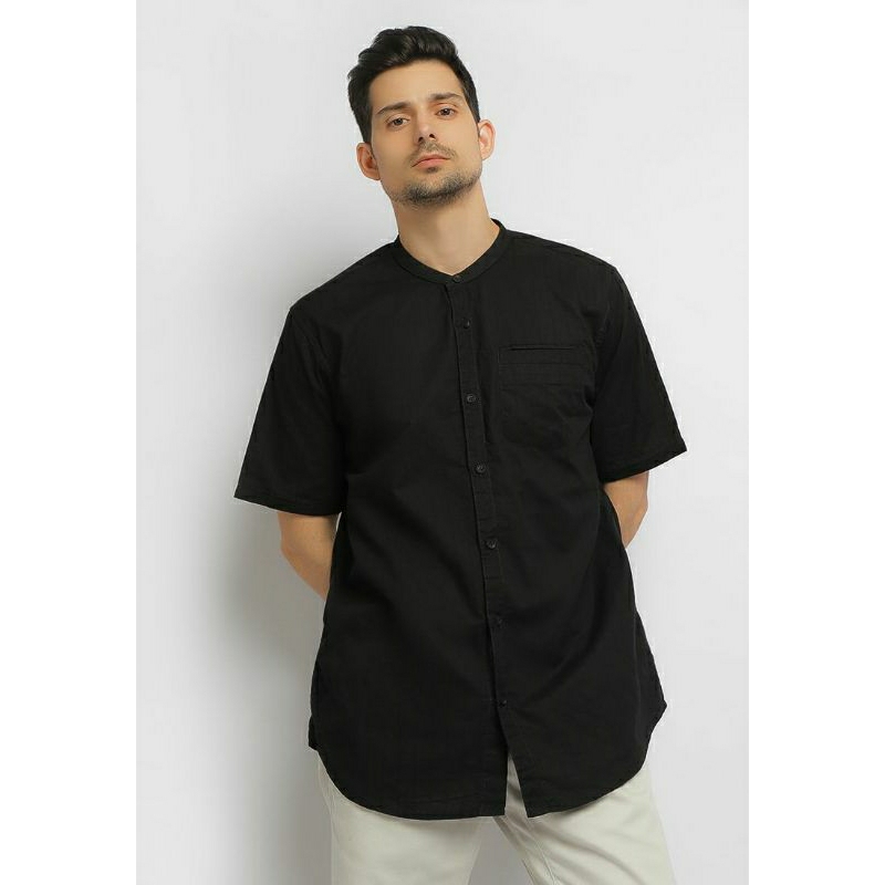 KLS326BK KEMEJA KOKO LOIS ORIGINAL PRIA HITAM