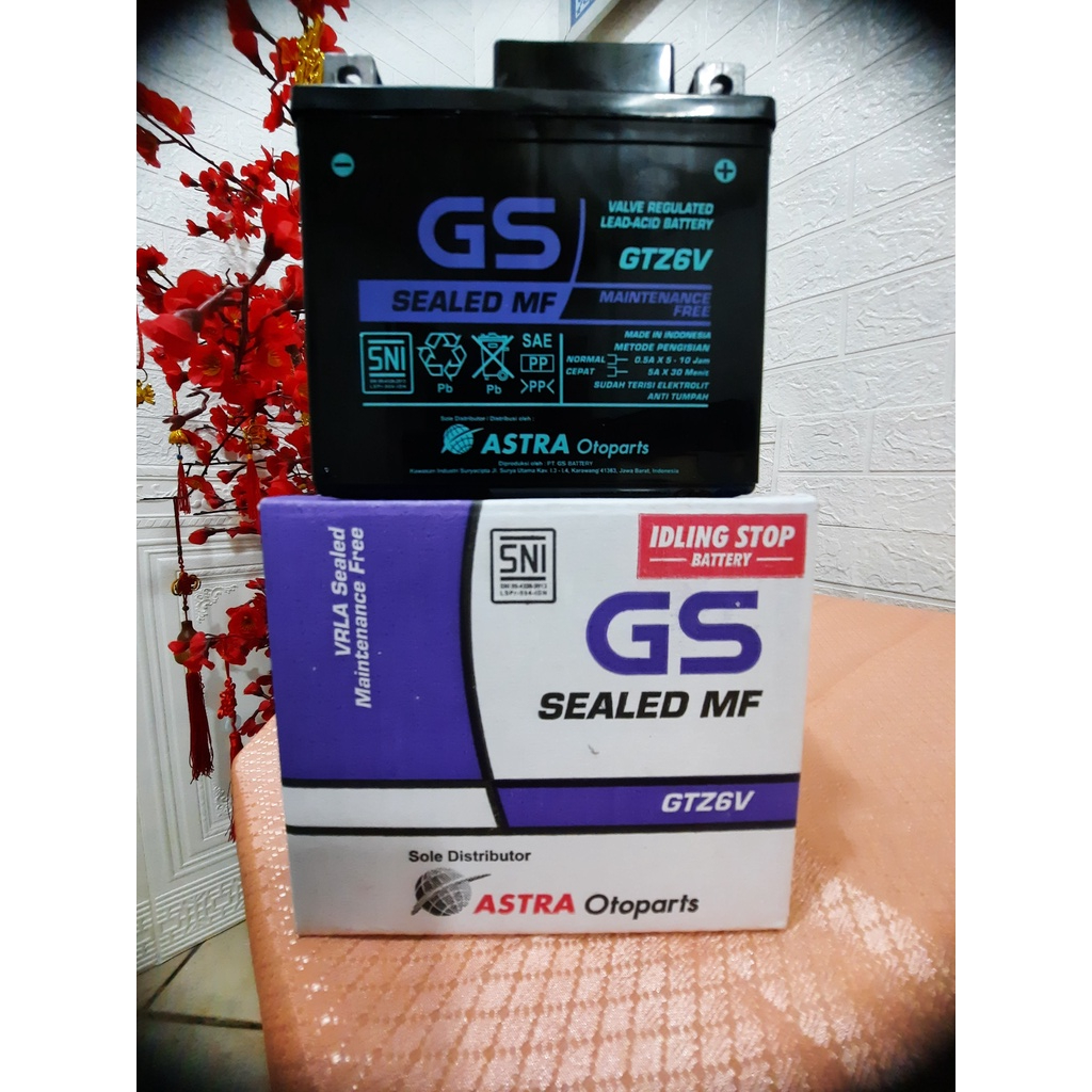 AKI GS ASTRA MF GTZ6V Vario PCX 125 150 Beat Pop Street ISS Scoopy New Idling Stop 12V 5Ah/10Hr Original