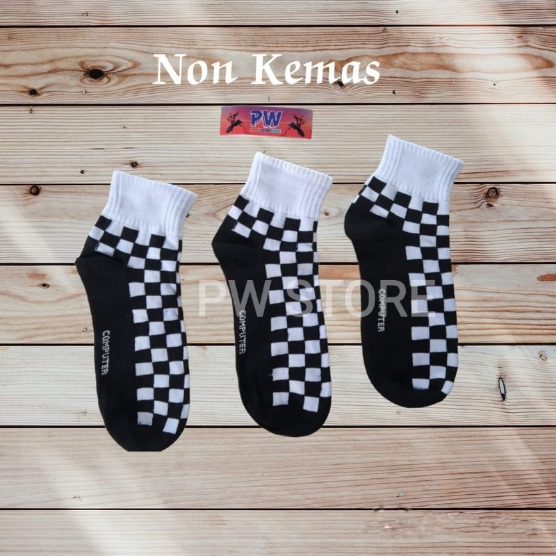 Kaos Kaki Pendek Semata Kaki Motif Catur / Kaos Kaki Pria Papan Catur [GROSIR] [MK CATUR ECER]