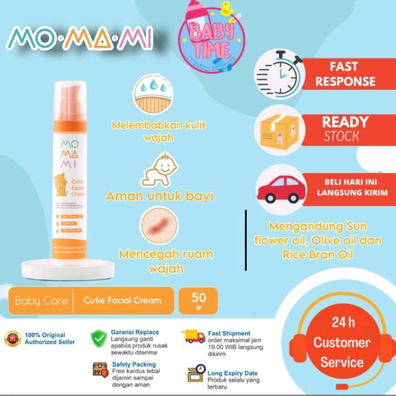 Momami Cutie Facial Cream - Lotion &amp; Cream Bayi (50 gr)