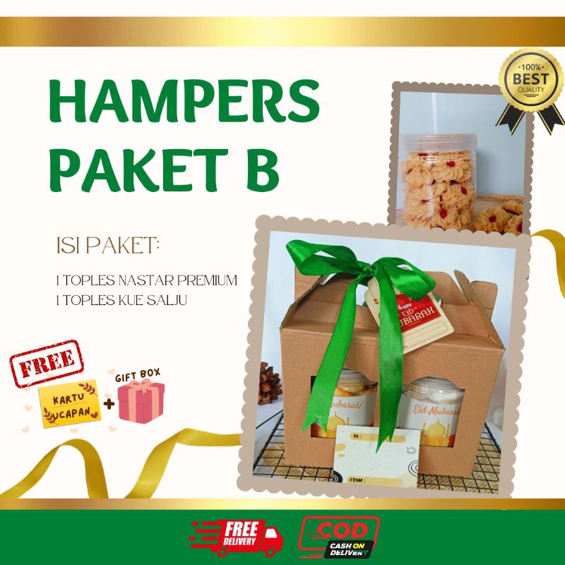 

Paket Lebaran Kue Kering/Gift Box Hampers Kue Kering Idul Fitri/Parcel Nastar Homemade