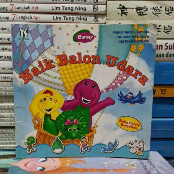 BUKU ORIGINAL BARNEY NAIK BALON UDARA BUKU CERITA BERSTIKER TAPI STIKERNYA SUDAH TIDAK ADA LAGI BEKA