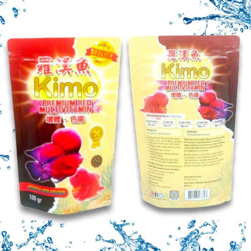 Makanan Ikan KIMO LOUHAN PREMIUM RED MULTIVITAMIN 100GR