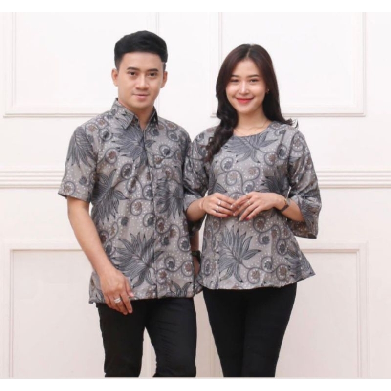 BATIK COUPLE HEM BLOUSE LENGAN PENDEK MOTIF TERBARU