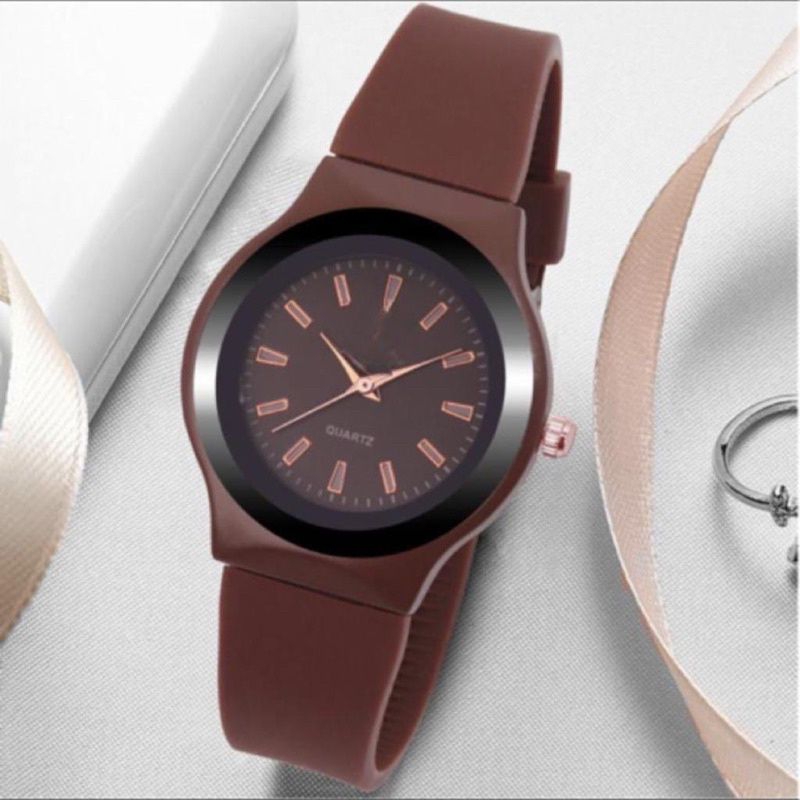 (Terima Cod)Jam Tangan Wanita  Fashion ZK Karet New Strap Rubber(Dikirim Dari Jakarta)