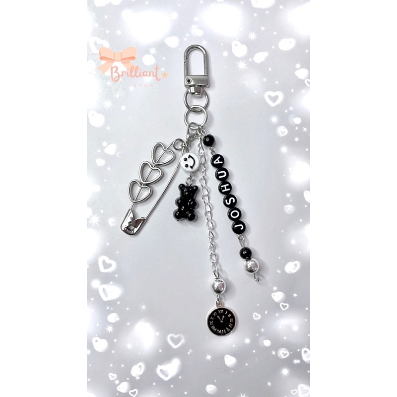 MONOCHROME KEYCHAIN BEADS KEYRING PHONESTRAP LIGHTSTICK LS STRAP KPOP DECO COLLECT BOOK KOLBUK CARD 