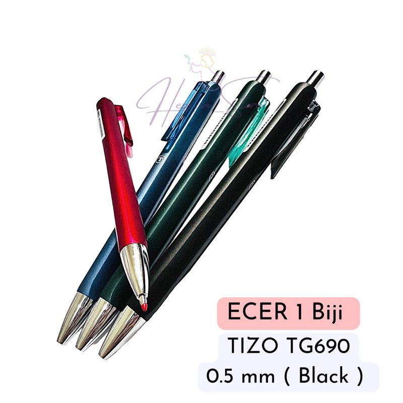 Pulpen Cetekan Tizo TG690 Elegan Mewah ECER 1 Biji / Ballpoint Gel Tizo 0.5 mm