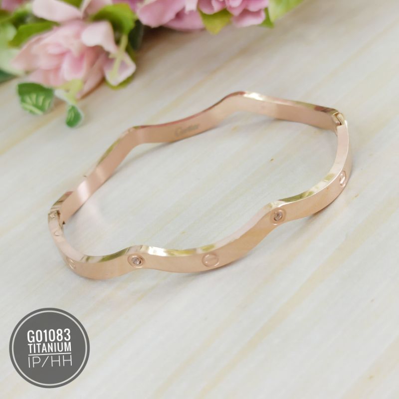 Gelang Titanium Zigzag 3 warna (emboss) G01083