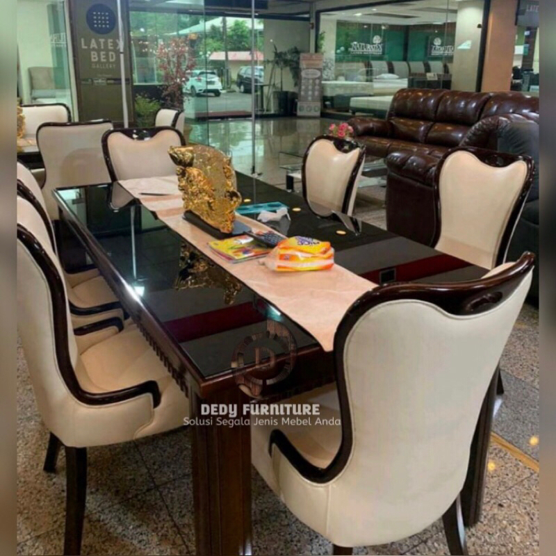 meja makan minimalis mewah murah meja makan kursi 6 furniture jepara