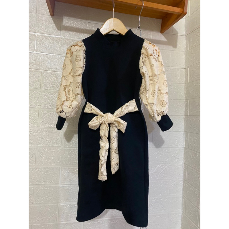 Gamis rib knits brukat/organza PO