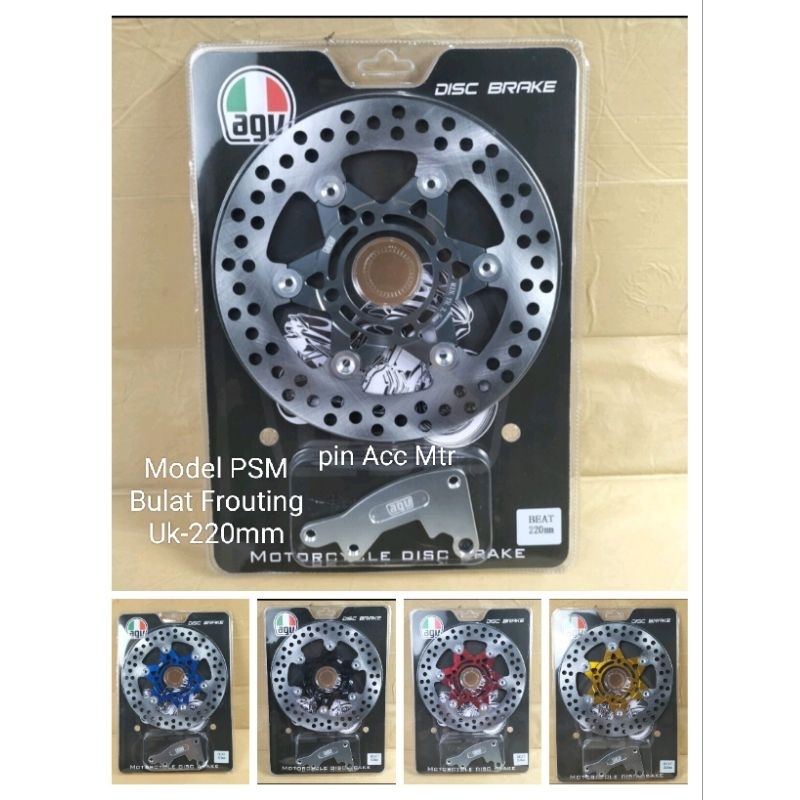 Piringan Disc Cakram Depan Variasi Model PSM Uk-220mm+breket Honda Matic All Beat All Vario All Scoopy All Genio SPACY