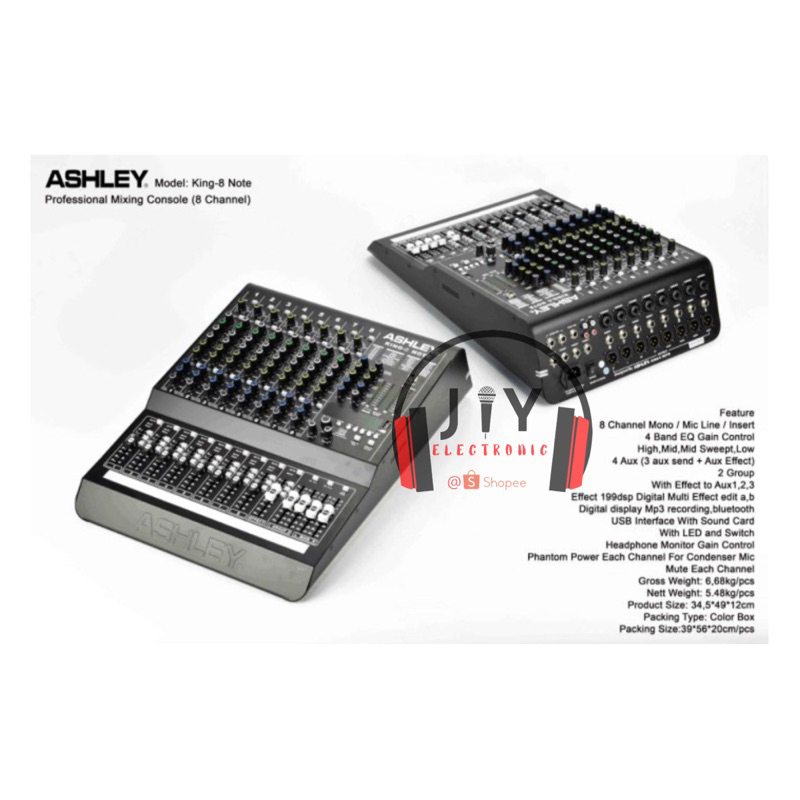 Audio Mixer 8 channel Ashley King 8 Note King8Note