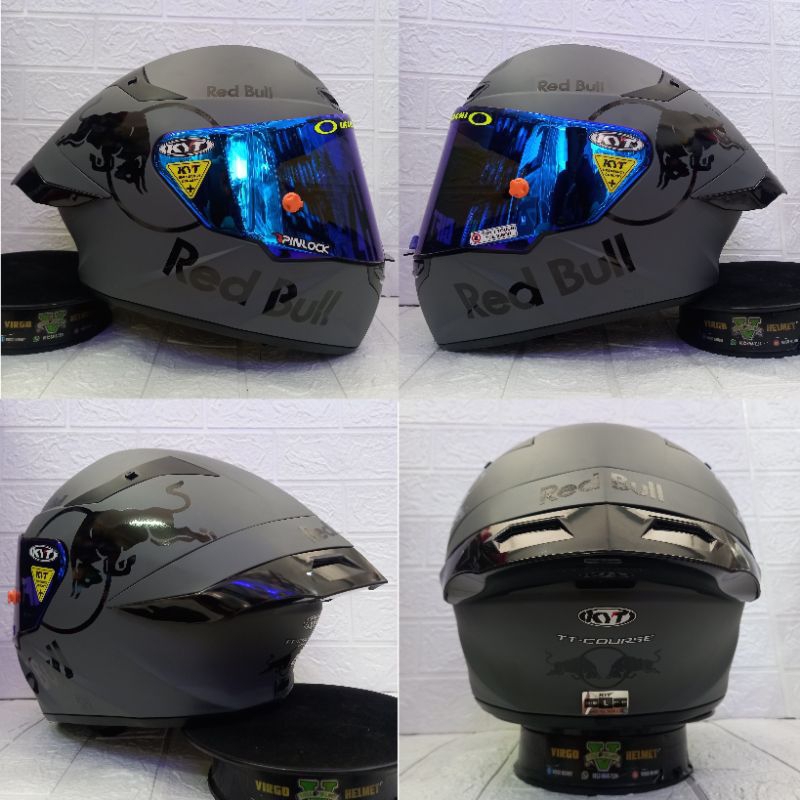 HELM KYT TT COURSE MATT GORILA GREY PAKET GANTENG