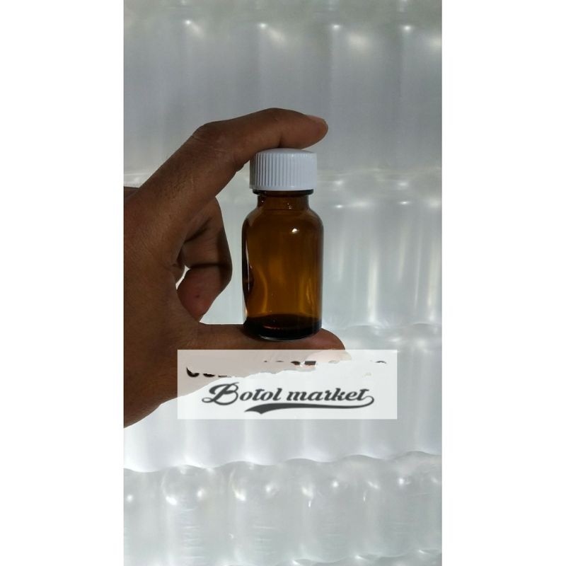 Botol kosong kaca amber 20ml tebal  minyak  estential oil  Lab