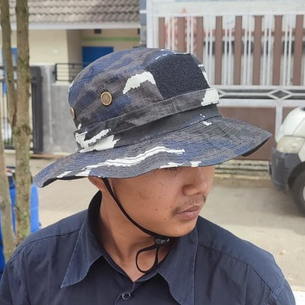 TERMURAH TOPI RIMBA LORENG LAYAR / TOPI BULAT DORENG LAYAR / TOPI JUNGLE HAT / PRODUK ORIGINAL