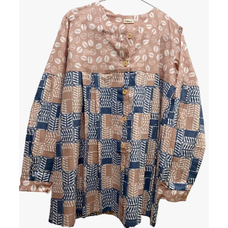 Zahra blouse | Blouse batik wanita | baju batik kerja | baju batik jumputan | baju batik wanita