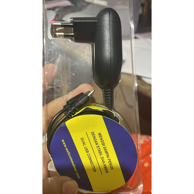 Dual Connector Travel Charger (nokia colokan kecil & kabel Micro) Wellcomm
