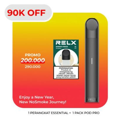 RELX Bundle Essential Black Device and Pod (Isi 1 Pod)