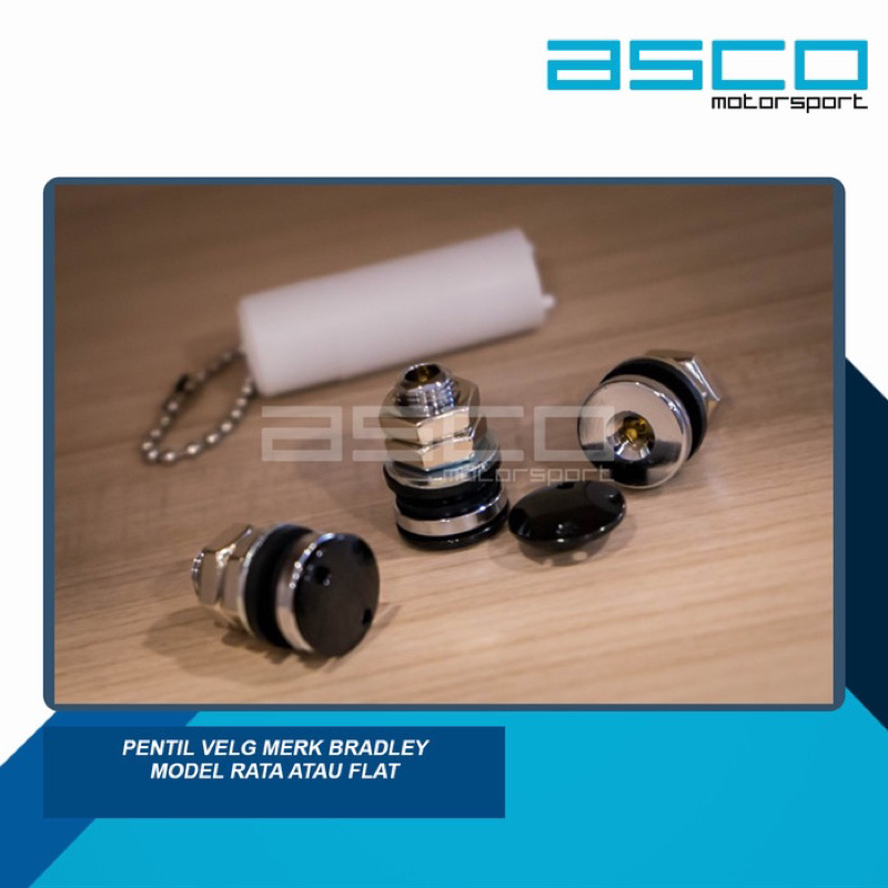 Pentil Velg Merk Bradley Model Rata atau Flat - Putih