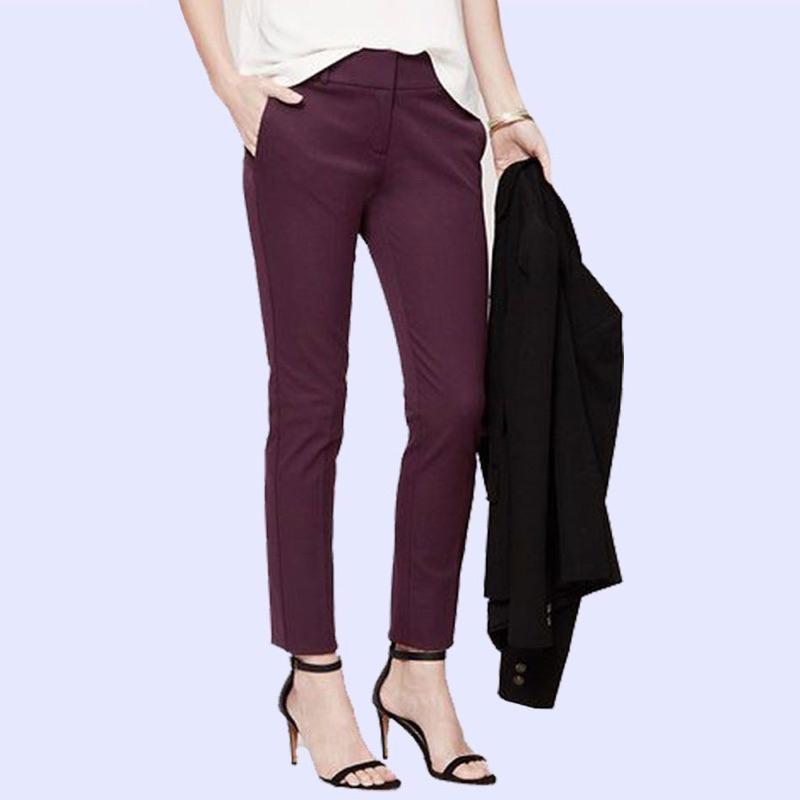 LOFT 35 Marisa Skinny Pants - Grape Wine - Celana Kerja Panjang Polos Wanita Branded Original
