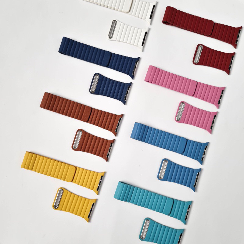 Strap LLOOP untuk Apple Watch IWO HW 38 40 42 44 41 45 49 mm Tali Jam tangan strap kulit Genuine LEATHER LOOP MAGNETIC iwatch Series 1 2 3 4 5 6 7 8 9 ULTRA SE